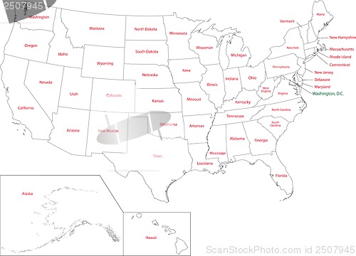 Image of Outline USA map