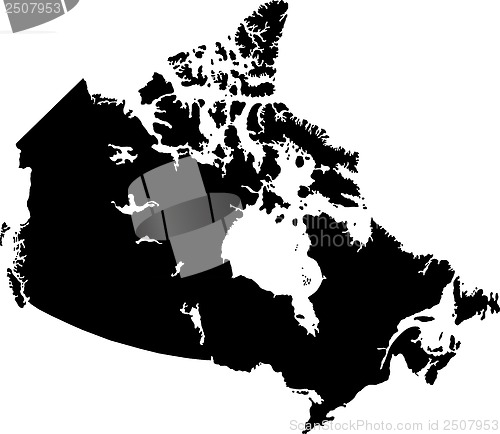 Image of Black Canada map