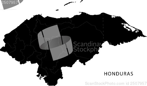 Image of Black Honduras map