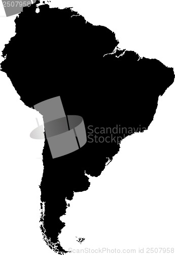 Image of Black South America map