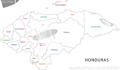 Image of Outline Honduras map