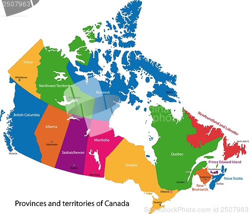 Image of Colorful Canada map