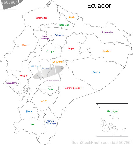 Image of Contour Ecuador map