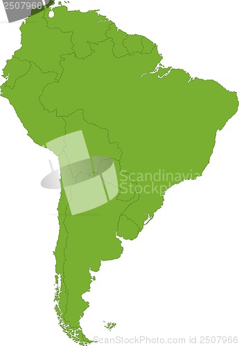 Image of Green South America map