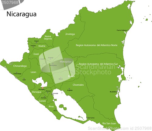 Image of Green Nicaragua map