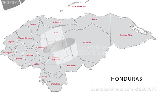 Image of Black Honduras map