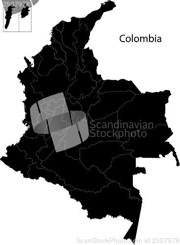 Image of Black Colombia map