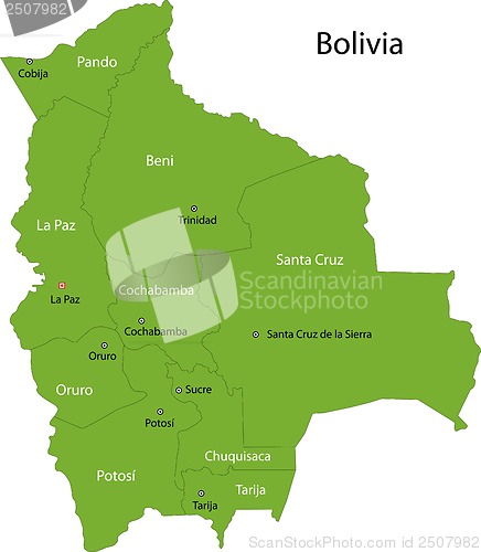 Image of Green Bolivia map