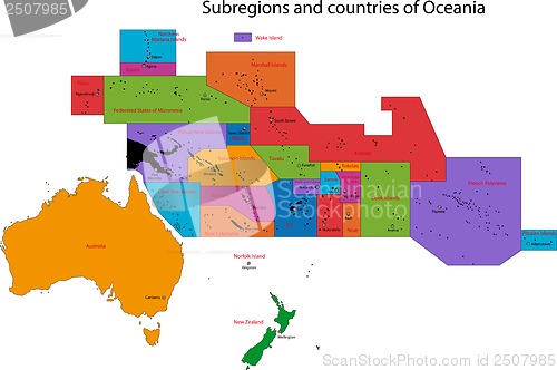 Image of Colorful Oceania map