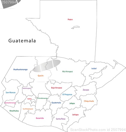 Image of Outline Guatemala map
