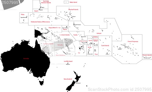 Image of Black Oceania map