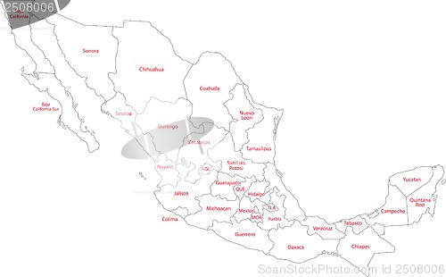 Image of Outline Mexico map