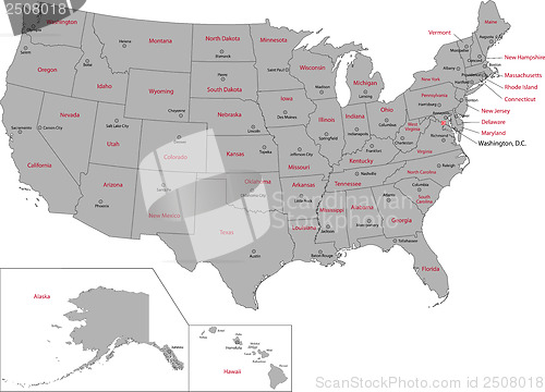 Image of Gray USA map