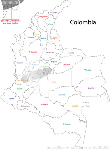 Image of Contour Colombia map