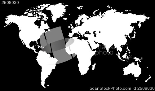 Image of White world map