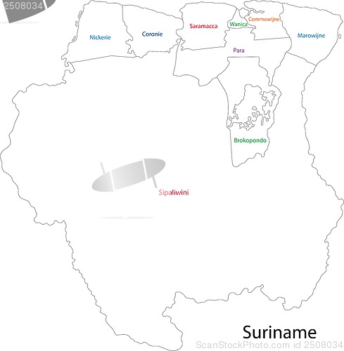 Image of Contour Suriname map