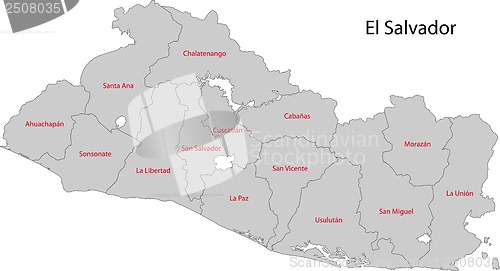 Image of Grey El Salvador map