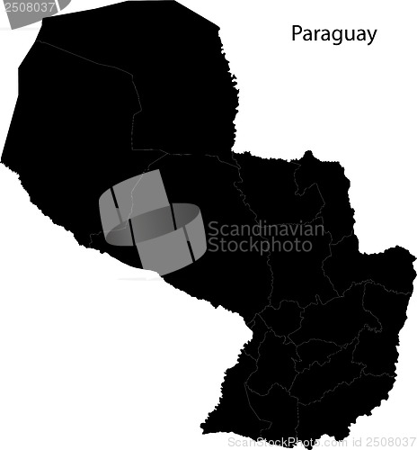 Image of Black Paraguay map