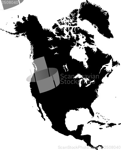 Image of Black North America map