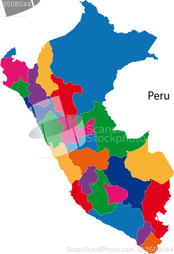 Image of Colorful Peru map