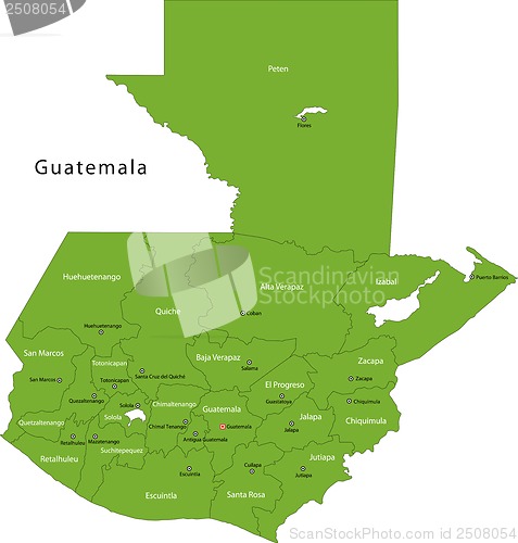 Image of Green Guatemala map