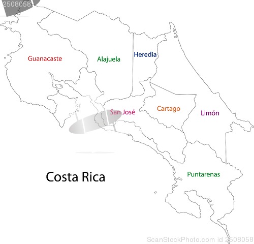 Image of Outline Costa Rica map