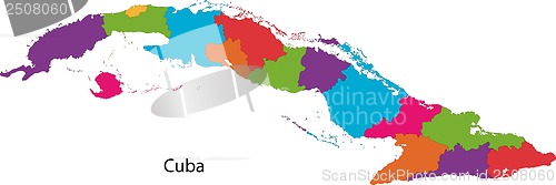 Image of Colorful Cuba map