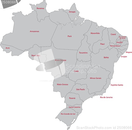 Image of Grey Brazil map