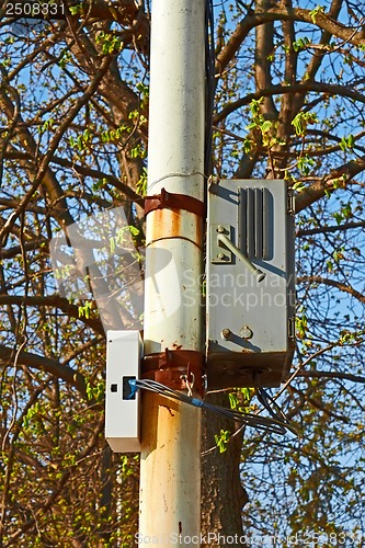 Image of Street lighting column with switch power handle