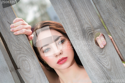 Image of Portrait of thoughtful brunette