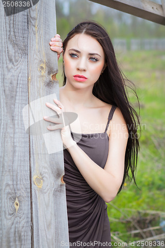 Image of Pensive young brunette