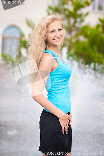 Image of Smiling blond woman