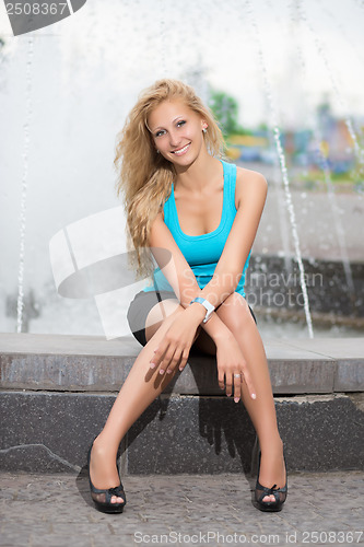 Image of Joyful blond woman