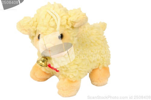 Image of soft toy lamb with a bell