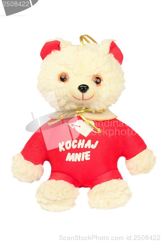 Image of soft toy bear with a heart