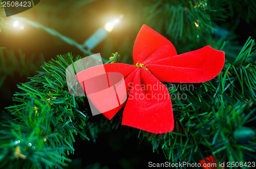 Image of Christmas decoration with lights garland