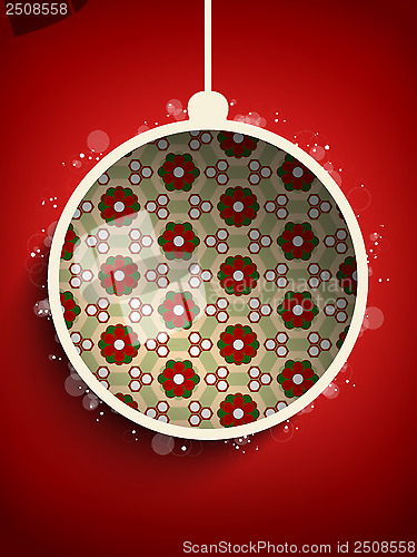 Image of Merry Christmas Flower Balls Retro Background