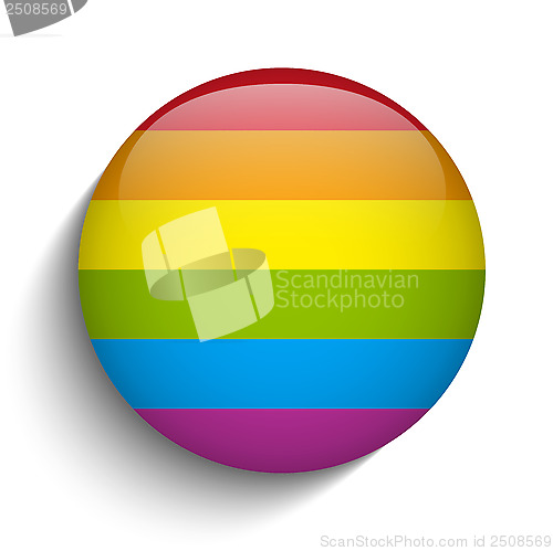 Image of Gay Flag Circle Striped Button