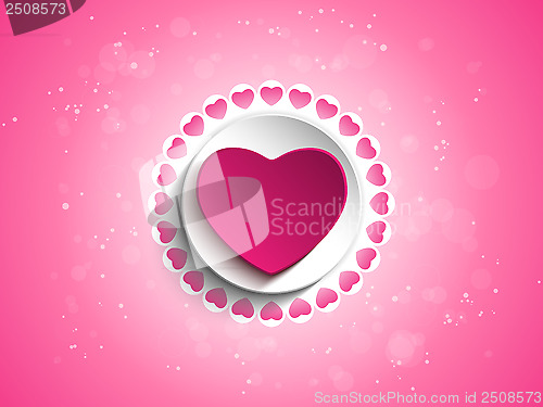 Image of Valentine Day Love Heart Pink Background