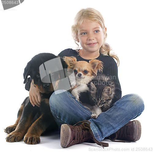 Image of child and dogs