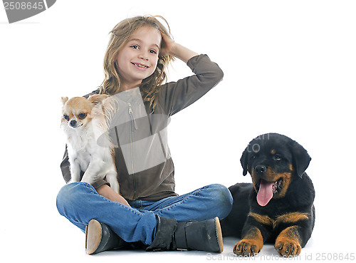 Image of child and dogs