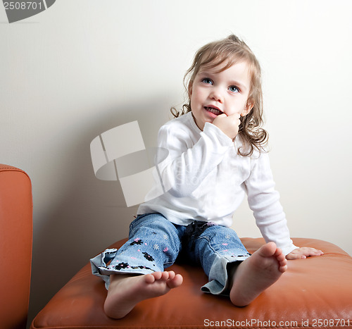 Image of Girl with Her Fingers in Her Mouth