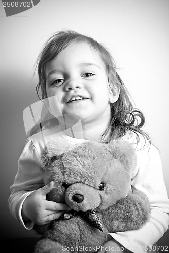 Image of Girl with Her Teddy Bear
