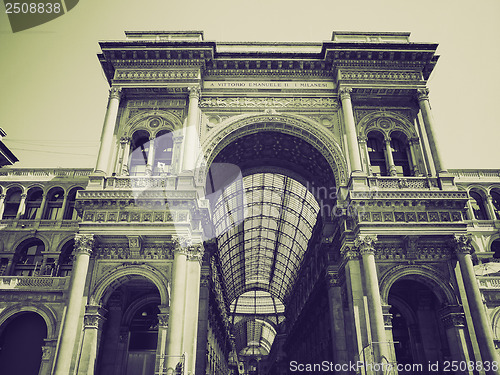 Image of Vintage sepia Galleria Vittorio Emanuele II, Milan