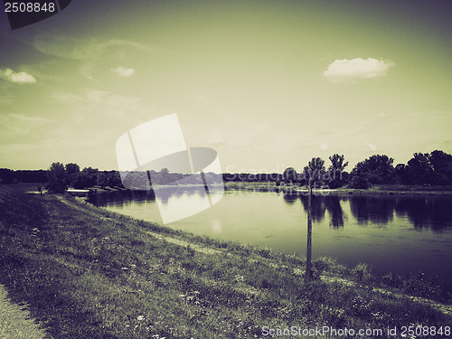 Image of Vintage sepia River Elbe