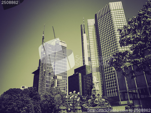 Image of Vintage sepia European Central Bank in Frankfurt