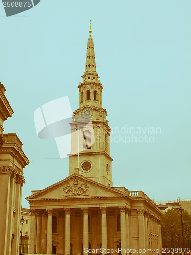 Image of Retro looking St Martin church, London