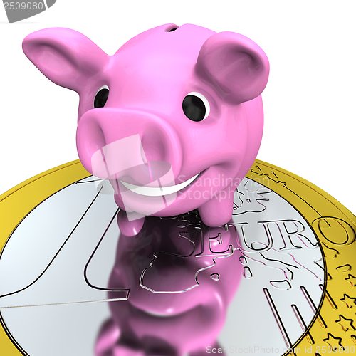 Image of Piggy bank on Euro coin