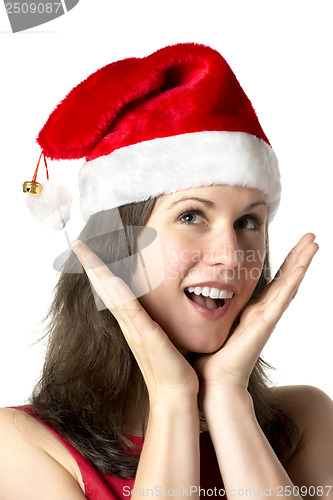 Image of Laughing Santa Claus Woman