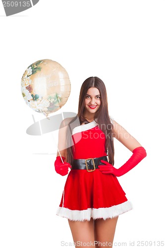 Image of Beautiful girl in santa costume